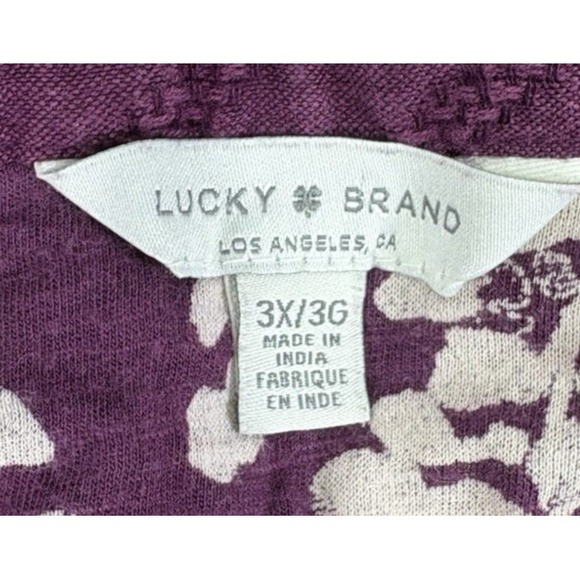 Lucky Brand Womens Top 3X Split V‎ Neck Embroidered Floral Boho - Picture 5 of 10